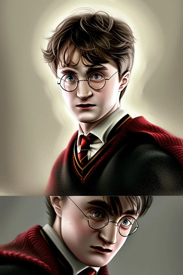 portrait of harry potter based on the books not the movies