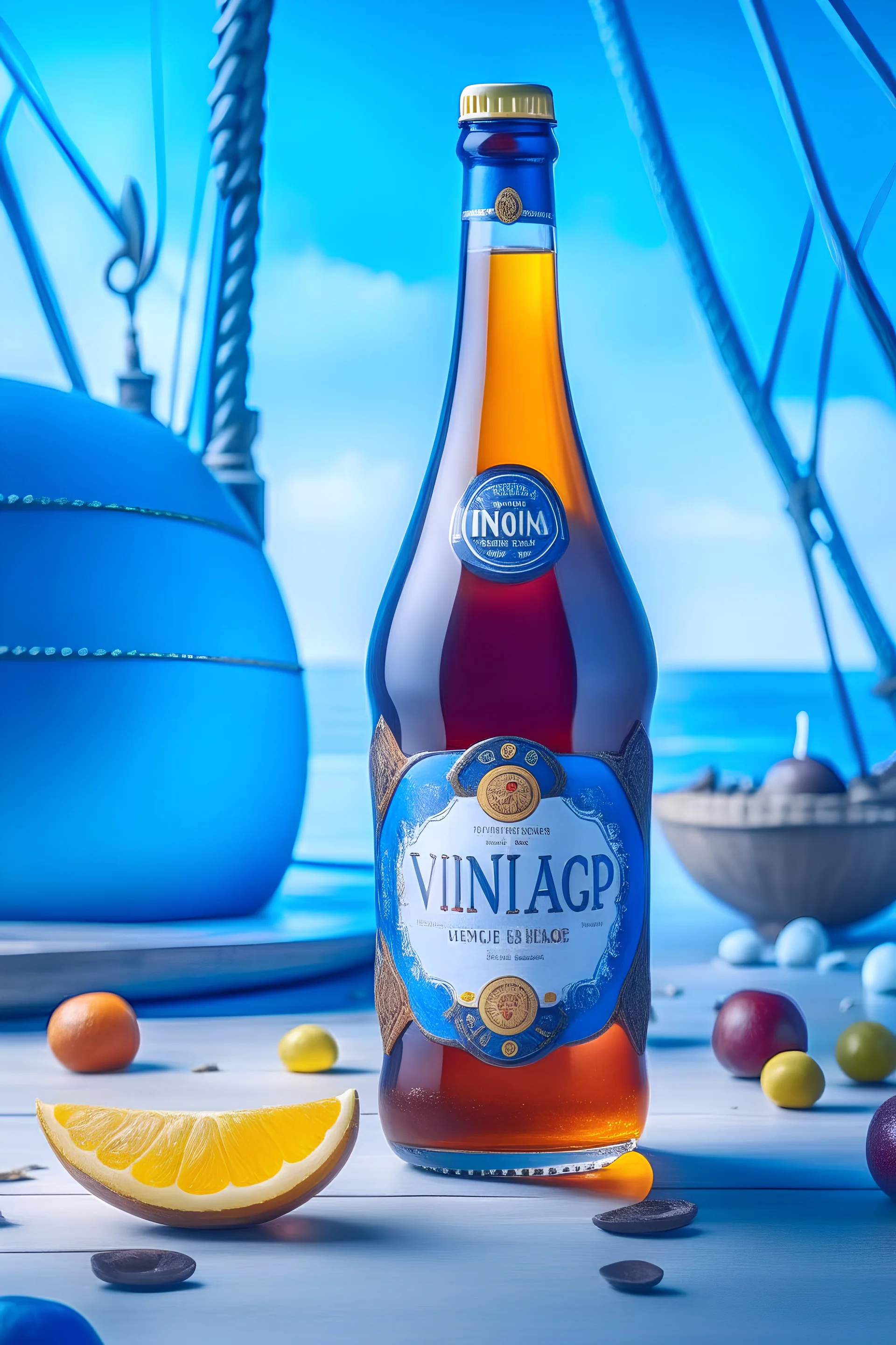 brand campaign for a new drink with orange and chili flavour viking on a viking ship style high resolution with the text VIKING