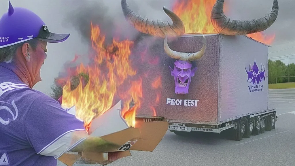 fedex driver with devil horns burns old photos in giant fire