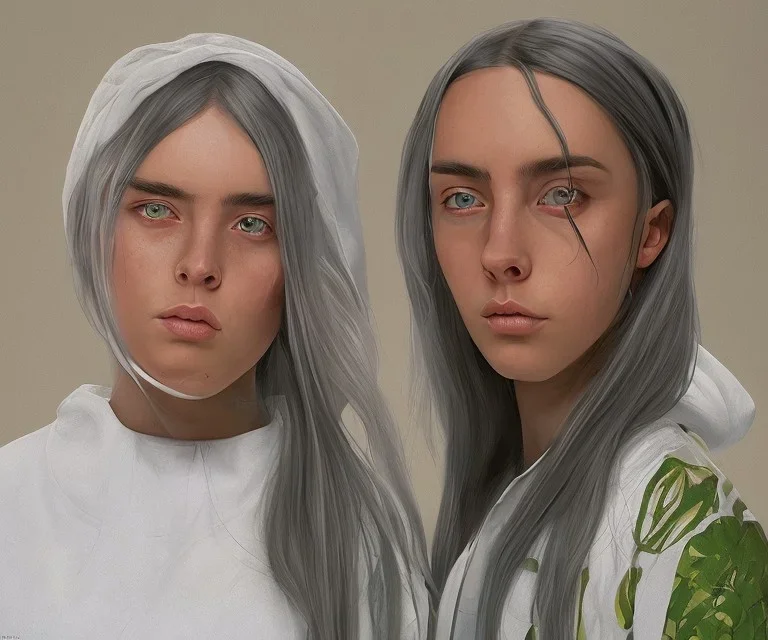 Billie Eilish, ying in the bathroom, photorealistic illustration