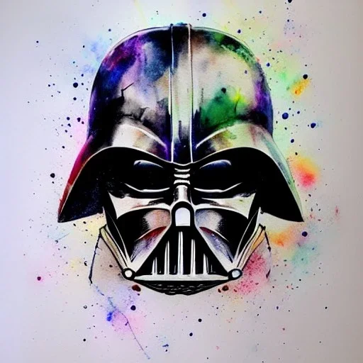 photorealistic darth vader helmet, watercolor illustration by <agnes cecile> <Yoji Shinkawa>, natural tones, ornate and intricate detail , soft smooth lighting, soft pastel colors,