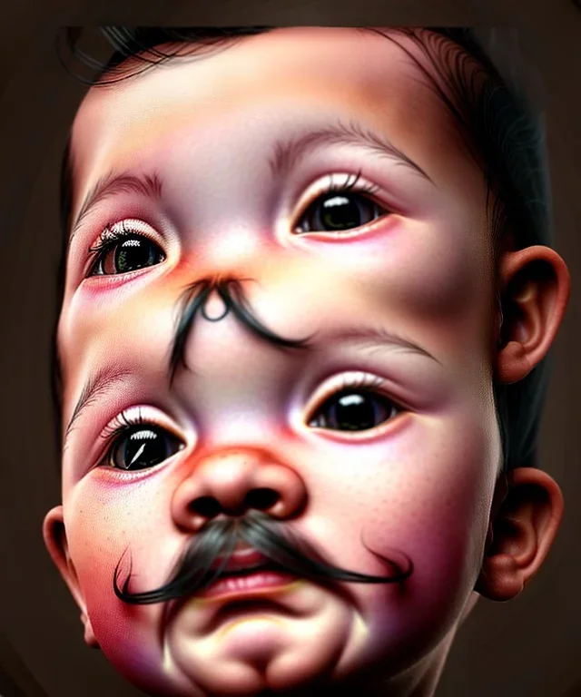 Salvador Dali toddler, full body, dramatic lighting, hyper realistic