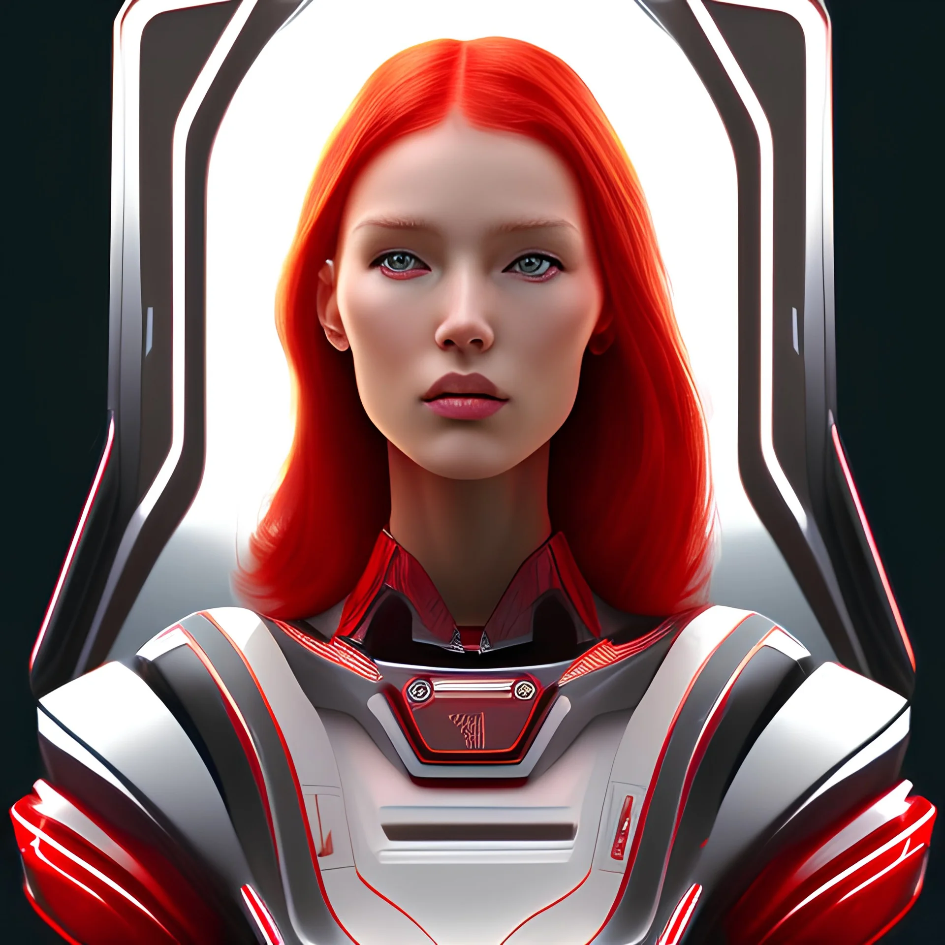 female red haired spaceship captain