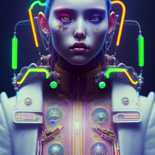 detailed portrait Young Rebel Girl cyberpunk futuristic ((neon)) tattoes, yakuza, styled hair Reflective puffy sheen film jacket, decorated traditional ornaments by ismail inceoglu dragan bibin hans thoma greg rutkowski Alexandros Pyromallis Nekro James Jean illustrated Perfect face, fine details, realistic shaded, fine-face, pretty face