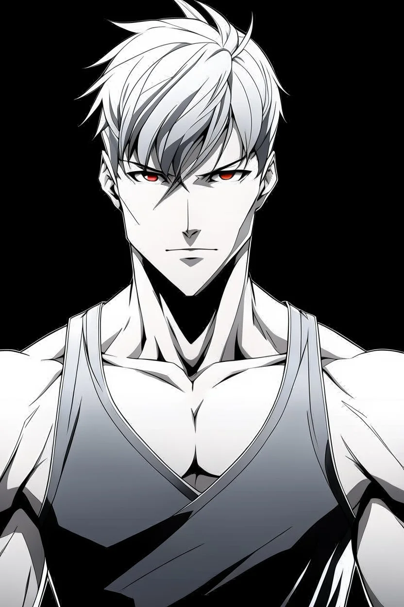 Anime the same photo but wearing a white superhero suit
