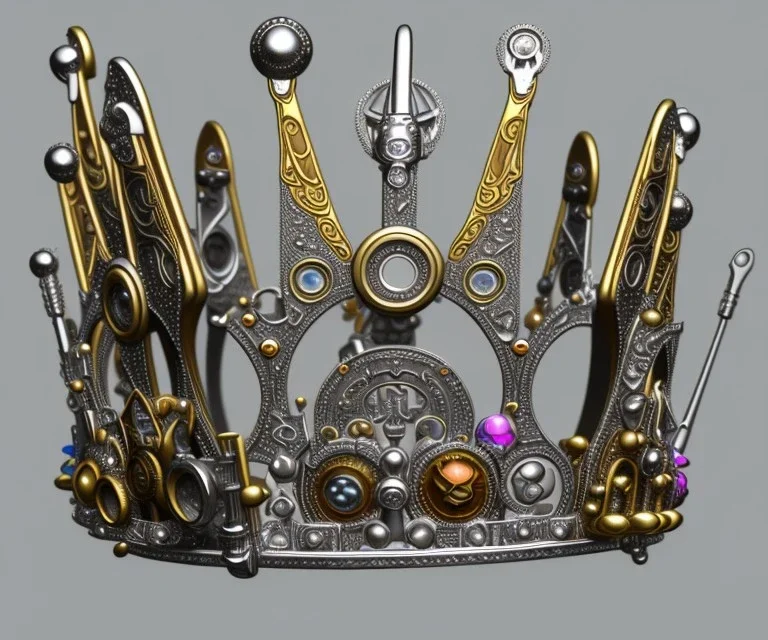 tiara made of hardware tools, clamped, skullcap,