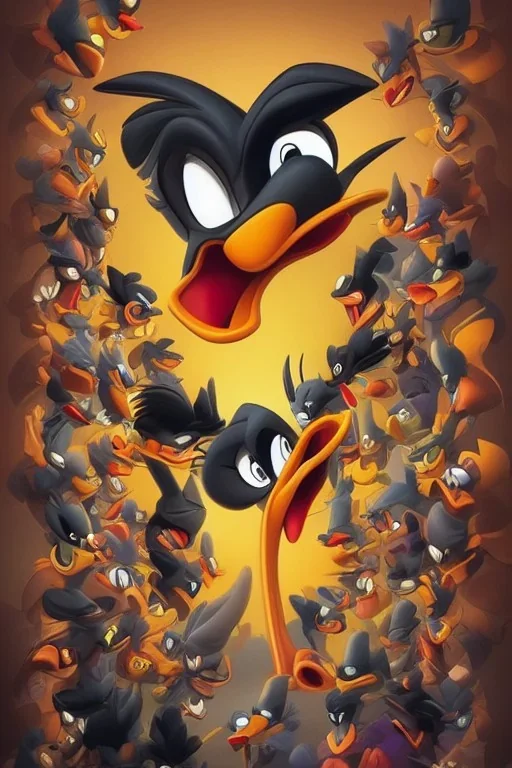 daffy duck, looney tunes, higly-detailed symmetric faces, highly detailed, perfect lighting, perfect composition, 4 k, artgerm, derek zabrocki, greg rutkowski