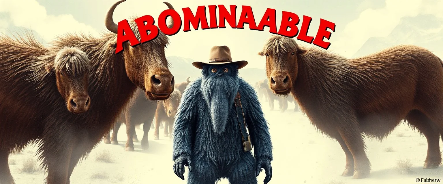 movie poster, soap opera, cowboy Abominable Yeti