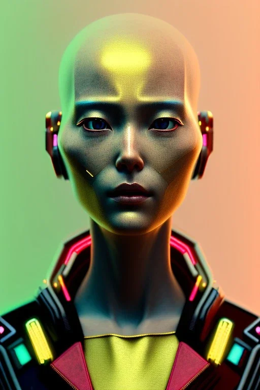 MCU Portrait, Front image. cyberpunk Asian woman, pink short hair. Ceramic, rabbit mask, latex suit. Red, black, gold, color. Punk style, minimal details. highly detailed, concept art, smooth, unreal engine 5, god rays, ray tracing, RTX, lumen lighting, ultra detail, volumetric lighting, 3d, finely drawn, high definition, high resolution.