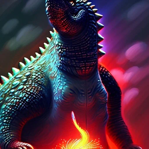 Full Drawing of Godzilla Joaquín Sorolla Style