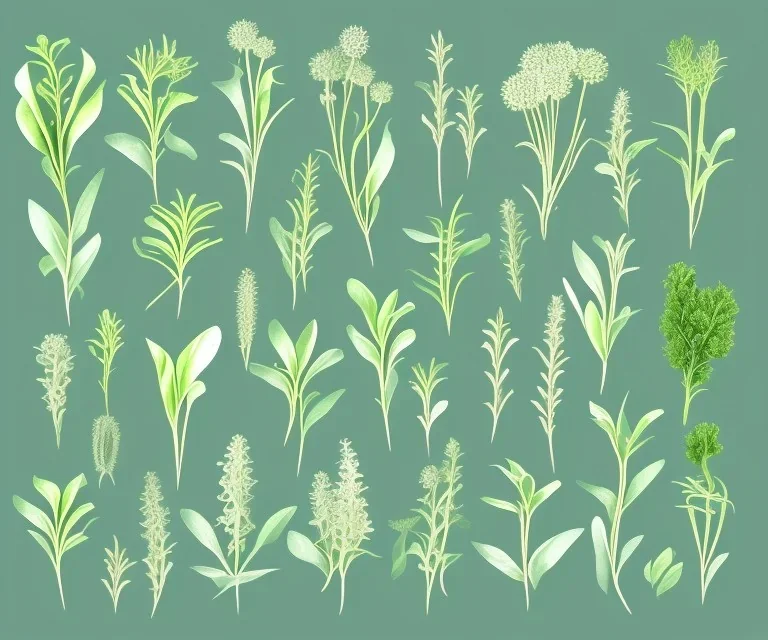 vector plants set illustration. watercolor white backdrop