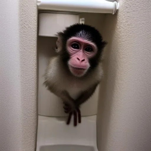 Monkey om toilet