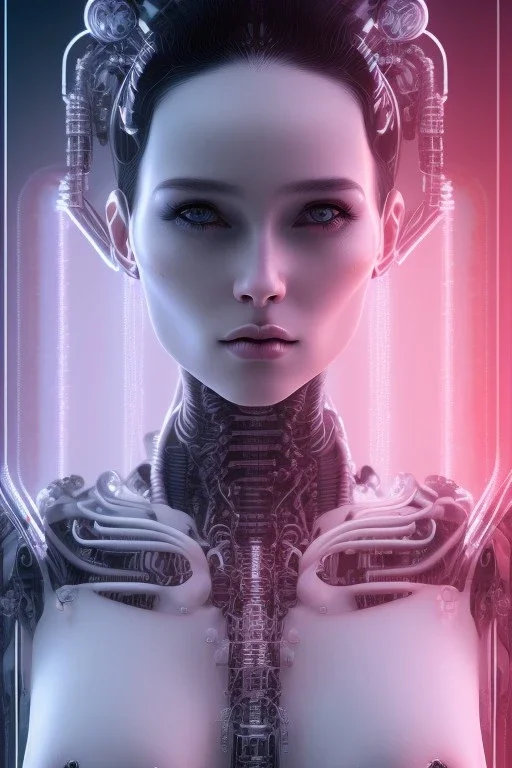 cyberpunk, head, women, portrai, cry, tron, cyborg, robot, cyborg, white hair, seven , perfekt, real, dream, hr giger