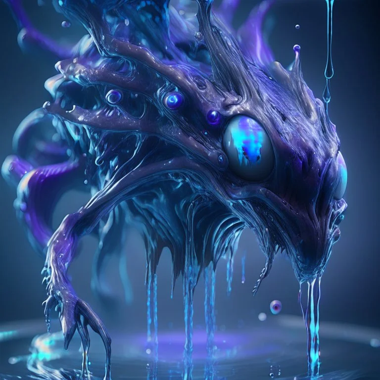 fluid ink alien creature, unreal engine 5, 8k resolution, photorealistic, ultra detailed