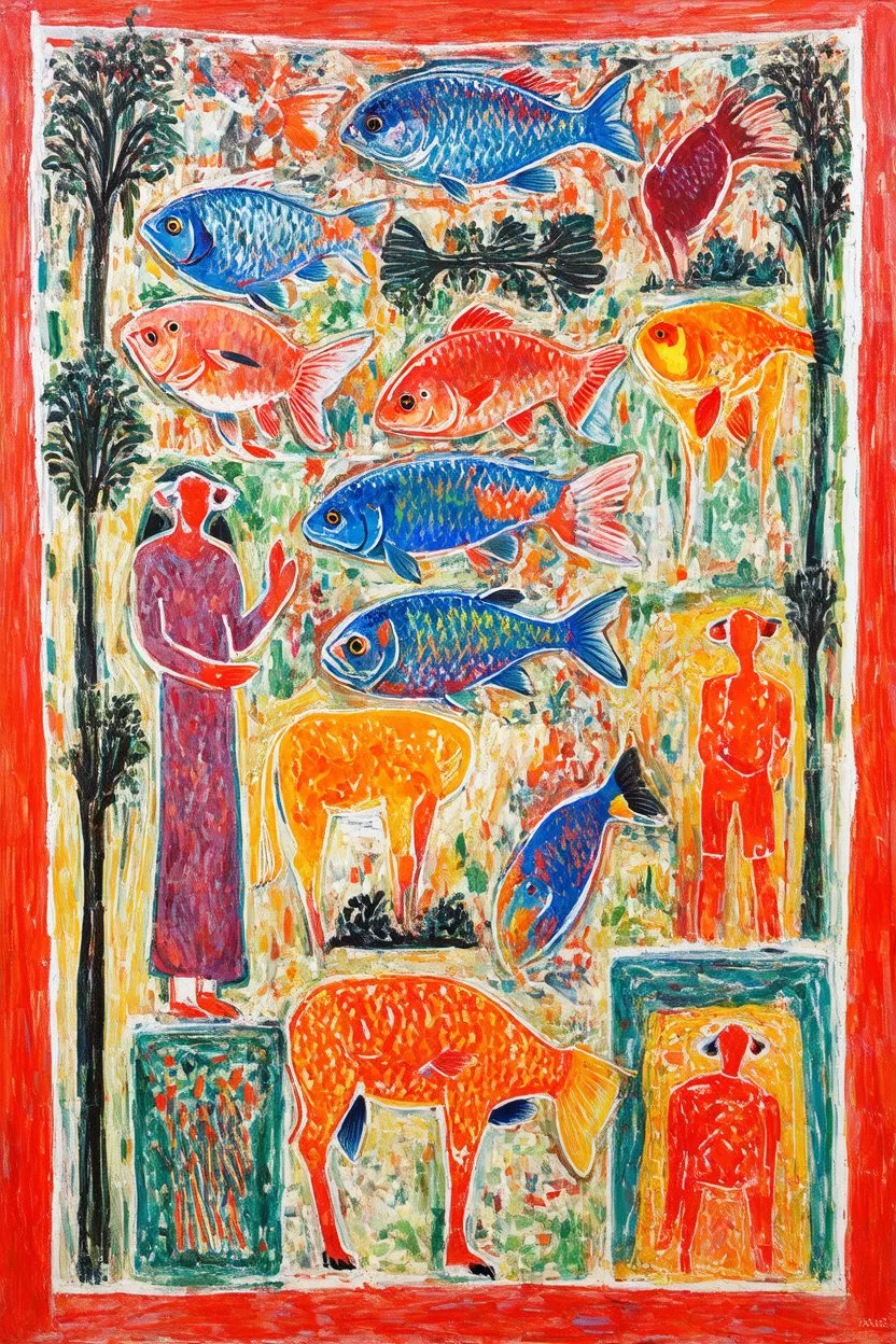 Red Herrings, Straw Men and Sacred Cows; in a mashup of the styles of Paul Klee and Henri Matisse