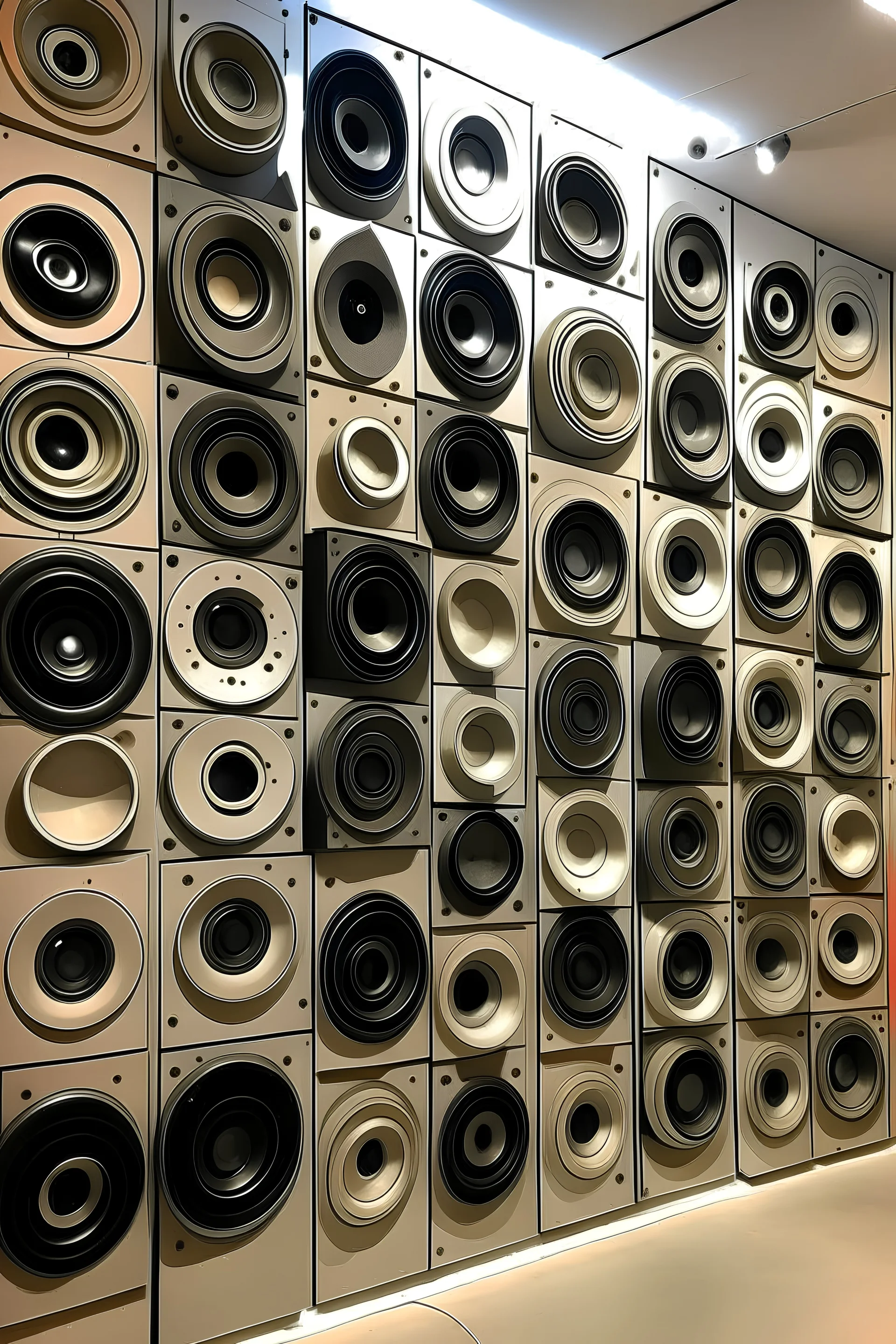wall made of speakers picasso style