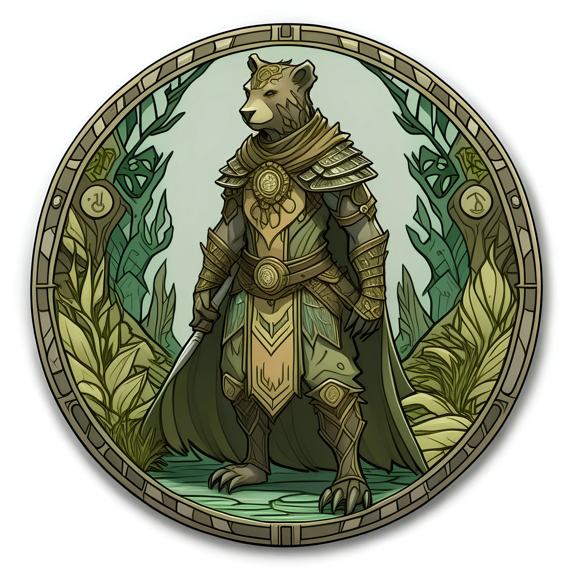 young human circle of the stars druid in scale armor token