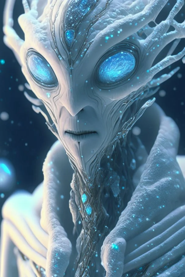 Snow alien ,hyper detailed, digital art, trending in artstation, cinematic lighting, studio quality, smooth render, unreal engine 5 rendered, octane rendered, art style by klimt and nixeu and ian sprigger and wlop and krenz cushart.Snow alien ,hyper detailed, digital art, trending in artstation, cinematic lighting, studio quality, smooth render, unreal engine 5 rendered, octane rendered, art style by klimt and nixeu and ian sprigger and wlop and krenz cushart