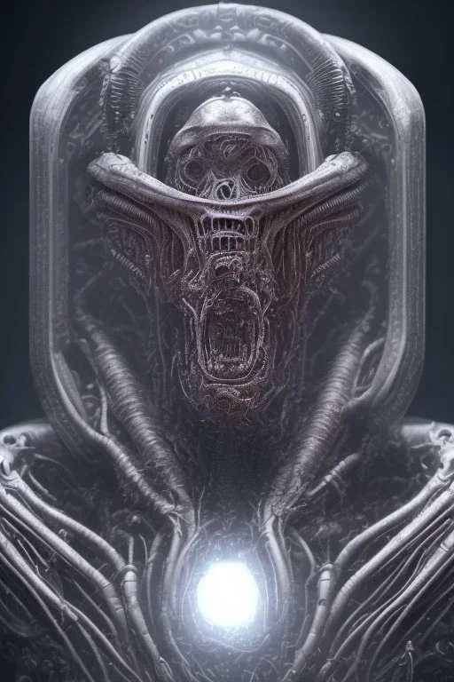 evil berserker, alien, tron, bitcoin eyes, 8k, finely detailed, photo realistic, gothic, hr giger