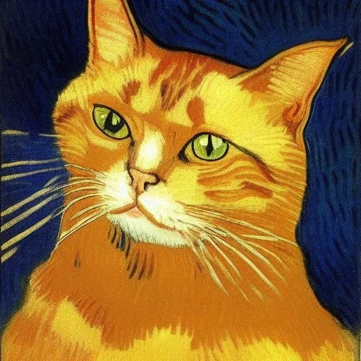 Portrait of a cat by Van Gogh