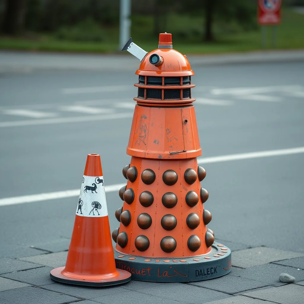 a Dalek traffic cone