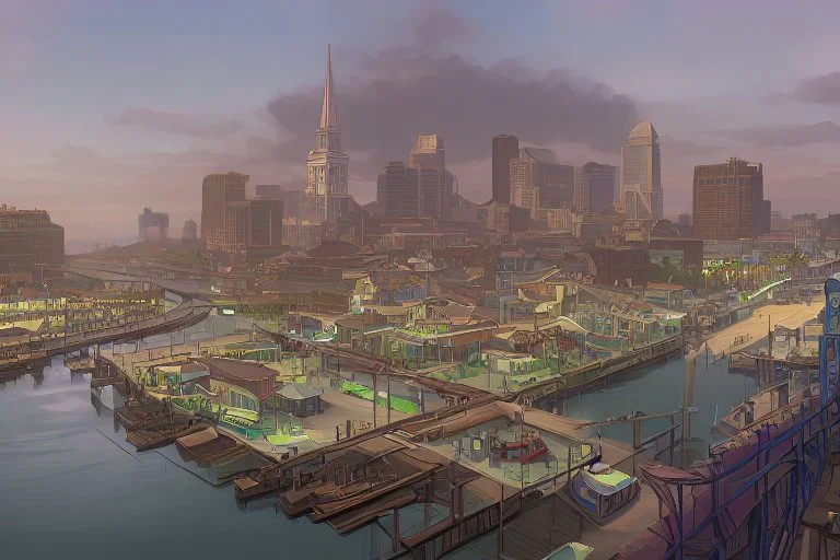 A new orleans style port city on a river delta