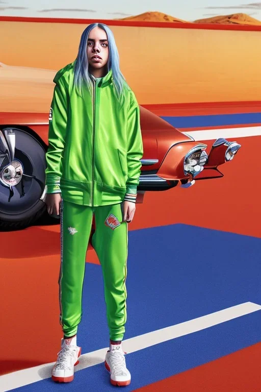 Billie Eilish, legs, photorealistic, 2k