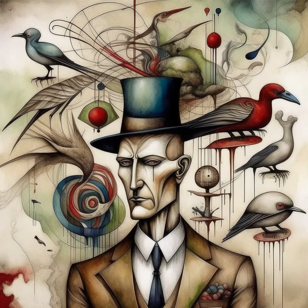 As many masters as vices, by Dave McKean and Gabriel Pacheco and Phlegm, abstract, surreal, fantastical, watercolor and ink illustration