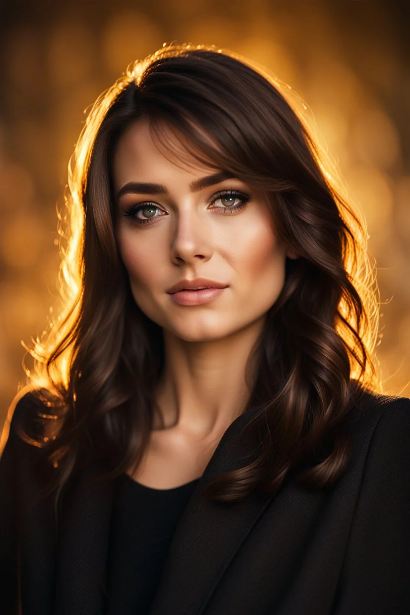 Create an ultra-realistic cinematic 8K portrait of the person in this photo. Keep the face 100% identical — same facial features, skin texture, and expression. Style: fashion editorial, confident pose. Lighting: warm golden hour sunlight, soft rim light. Background: softly blurred urban bokeh. Camera look: shallow depth of field, film grain, cinematic color grade. Outfit: keep similar to the original or elevate slightly with premium casual style.