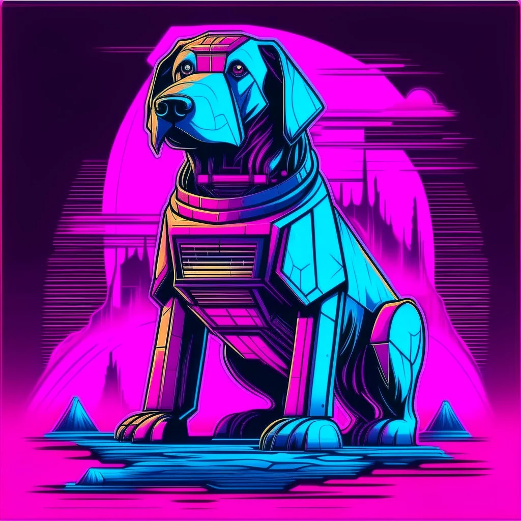 Doctor Who K-9 Vaporwave design