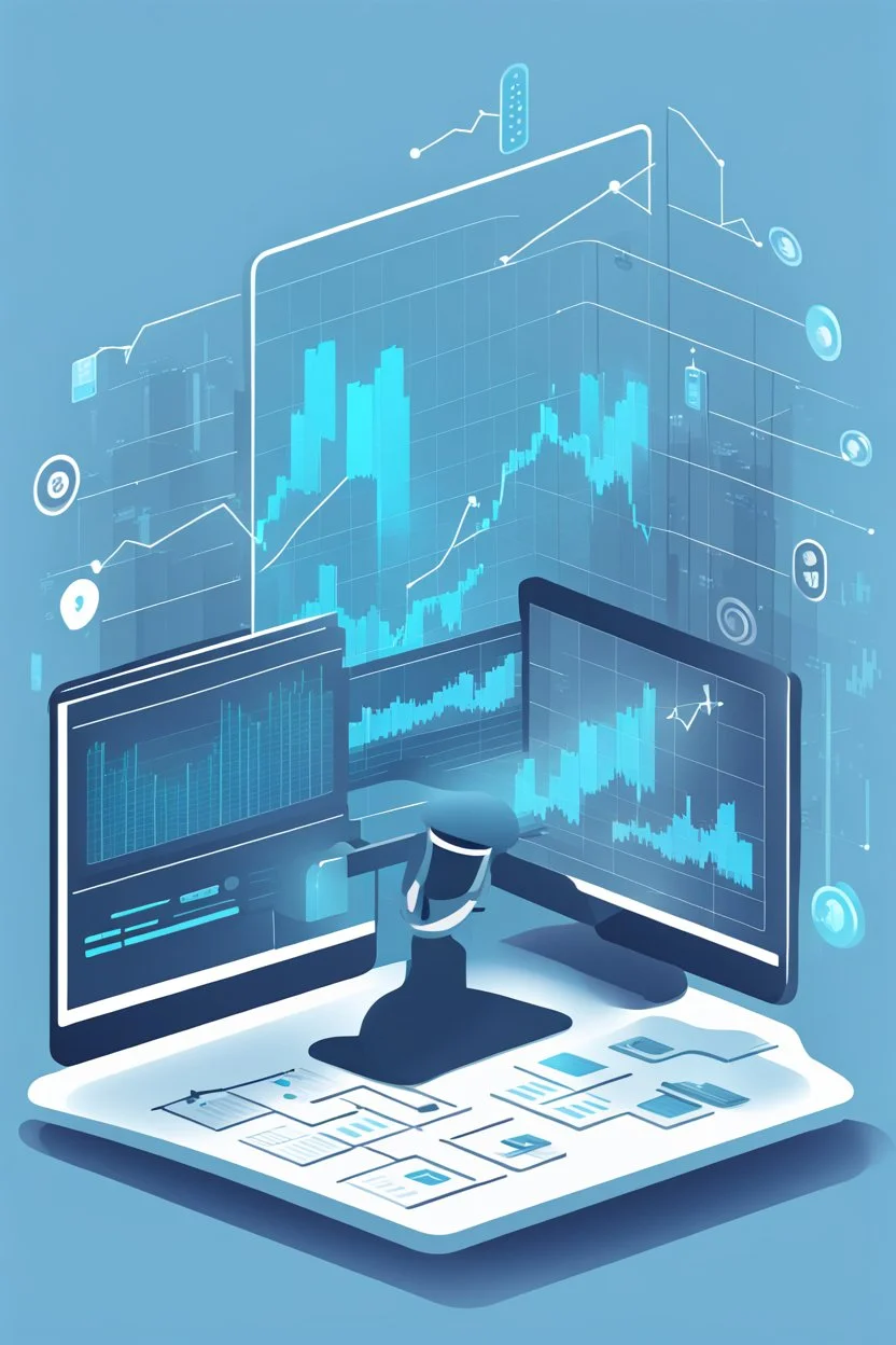 Advanced Trading Strategies and Analysis, flat light blue style