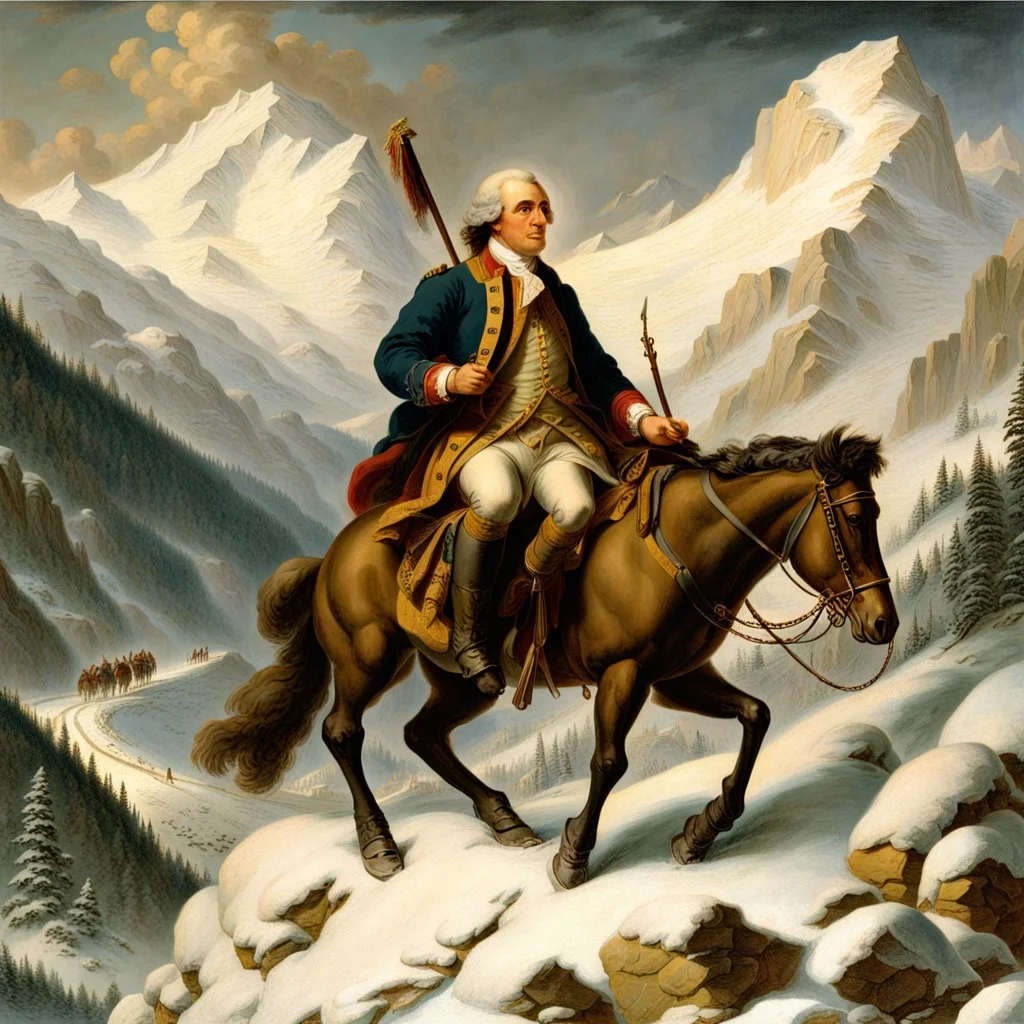 George Washington crossing the Alps.