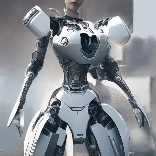 beautiful smooth realistic Japanese robogirl robot body, run, cat aye, extremely sharp detail, finely tuned detail, ultra high definition, 8 k, unreal engine 5, ultra sharp focus, accurate sword wings