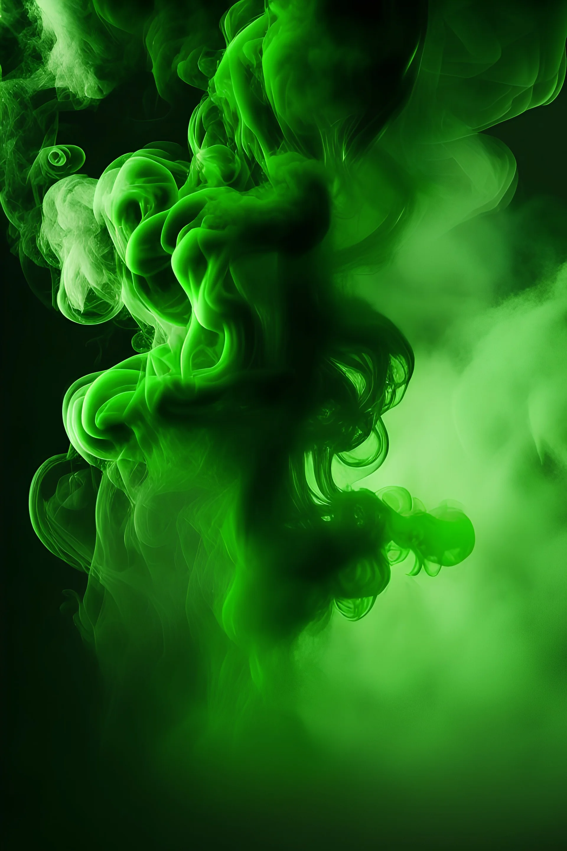 Background image of a big green smoke for composition