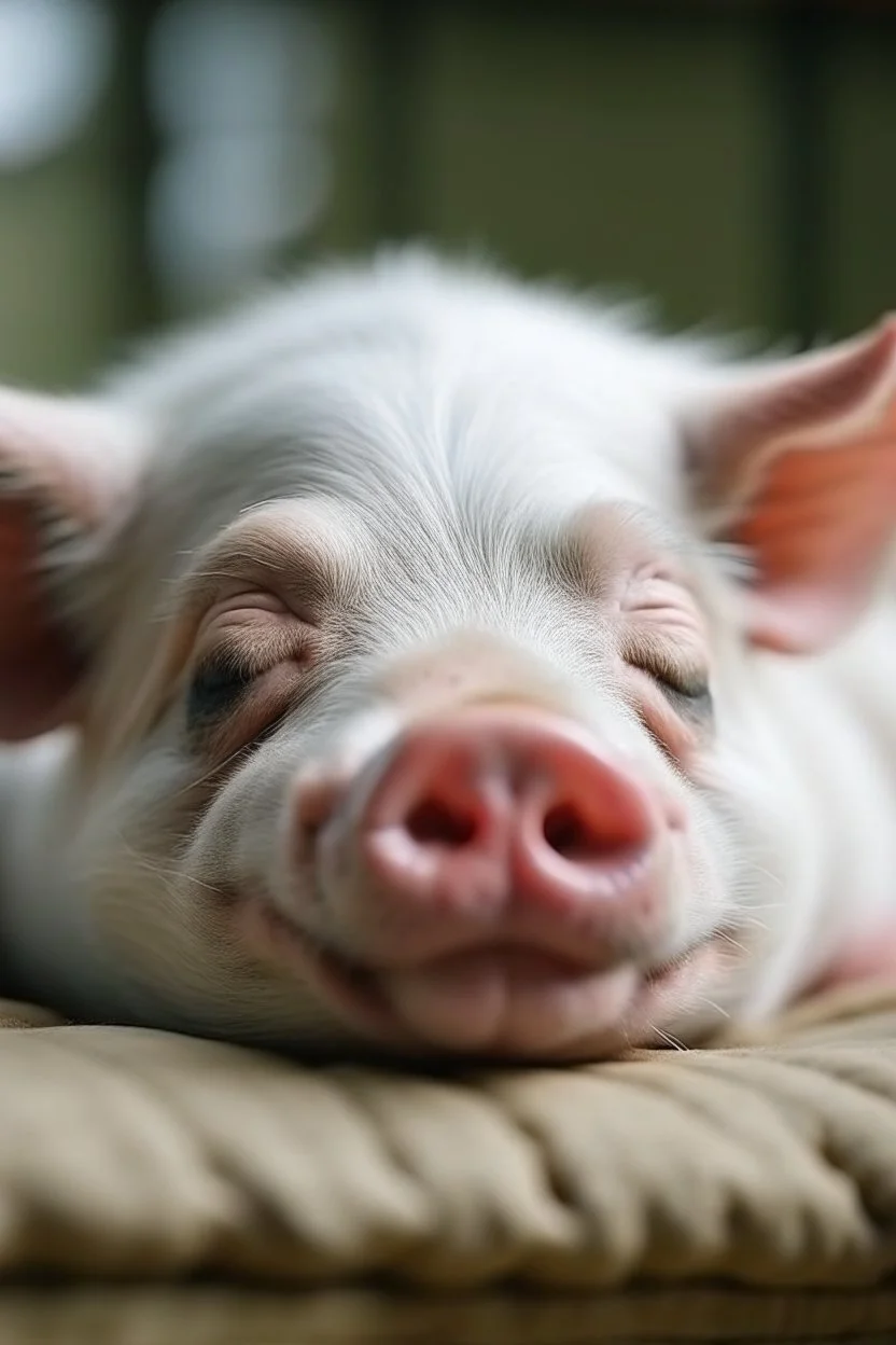 nothern pole pig sleep with smile face