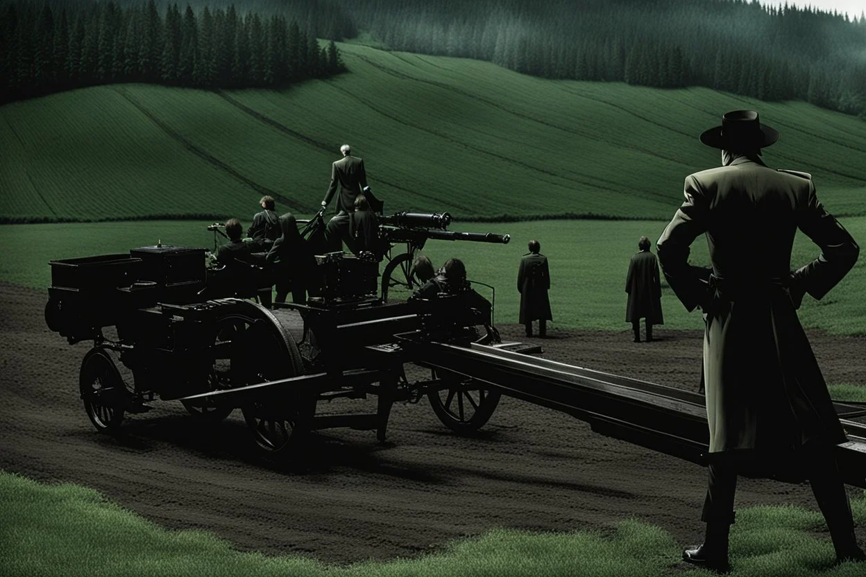 Still frame from the "Hellsing" movie based on the anime of the same name. The scene is of