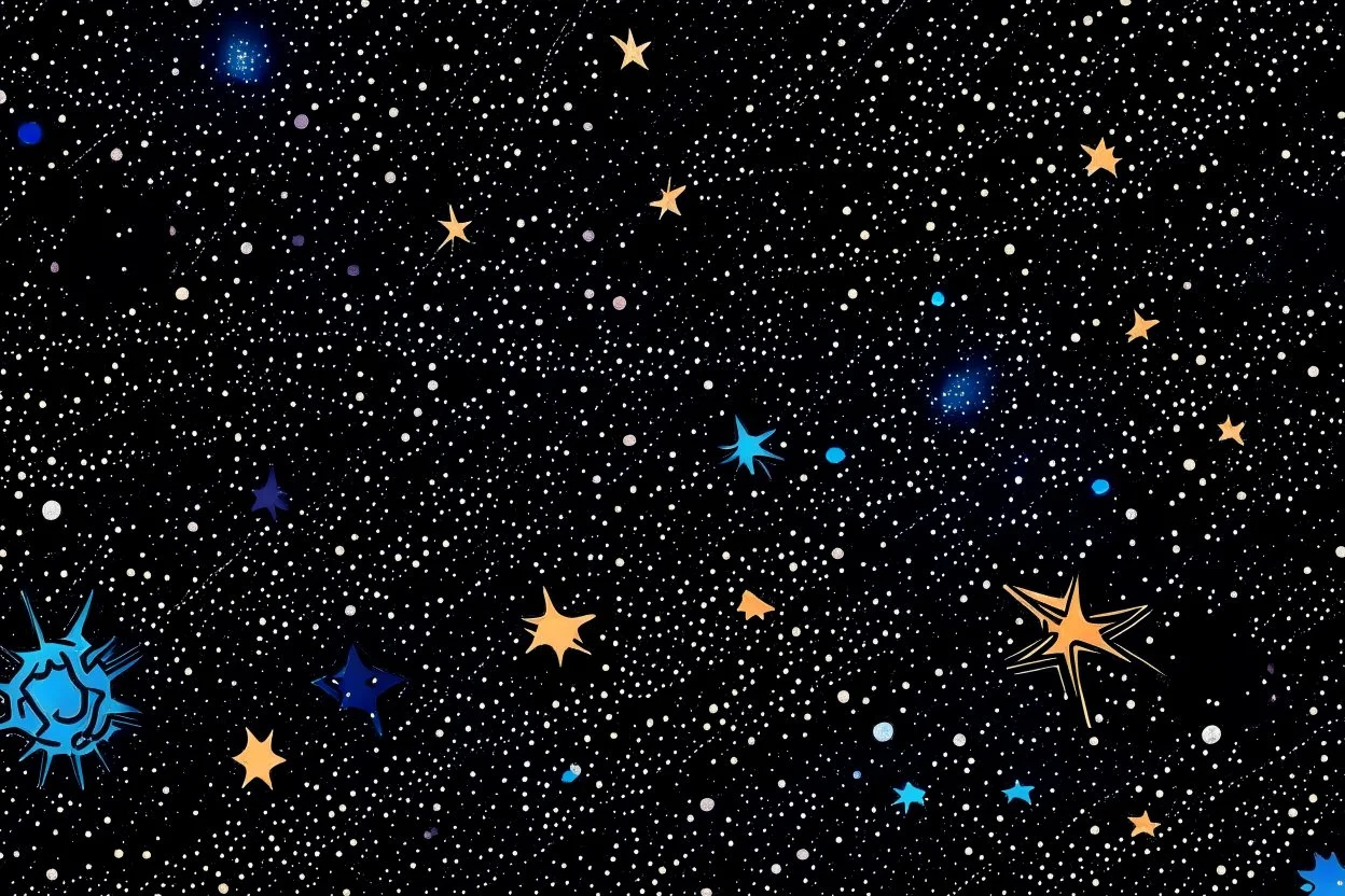 Dark galaxy comic style stars