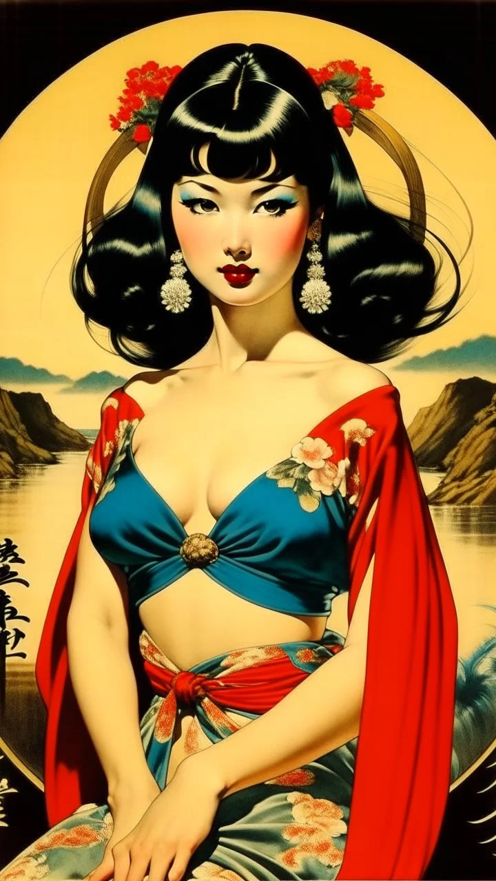 Betty page art from japanese style 1900