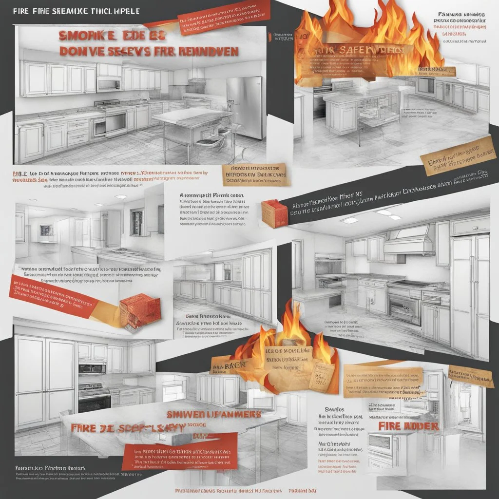 Aesthetic; 3D; Mesmeric; Persuasive; Intimidating; Intriguing, eBook Cover Page Art **Featured Design:** Fire Safety Education: - Family practicing a home fire escape plan - Firefighter teaching students about smoke alarms - Collage of fire prevention awareness reminders (e.g. reminders for fireplaces, electrical appliances) **Appearance:** Feel free to mix and match art concept to create a captivating and unique ebook cover that resonates with niche topics, like fire safety icons, disaster pre