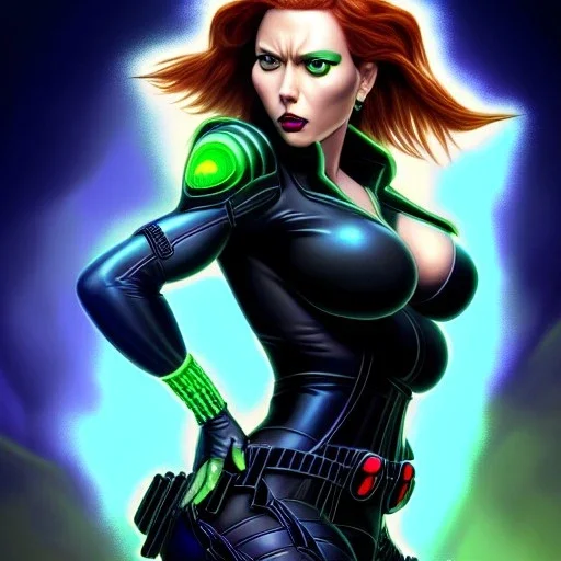 ultra detailed fullbody portrait of busty beautiful Black Widow, extremely detailed digital painting, intrincate, extremely detailed face,crystal clear Big Green eyes, in the style of Ohrai Noriyoshi and robert e howard and pablo oliveira and Ken Kelley and Keith Parkinson,mystical colors,perfectly centered image, perfect composition, rim light, beautiful lighting,8k, stunning scene, raytracing