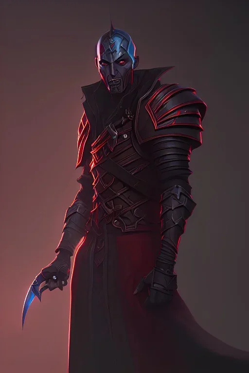 Black knight, fantasy, high detail, red