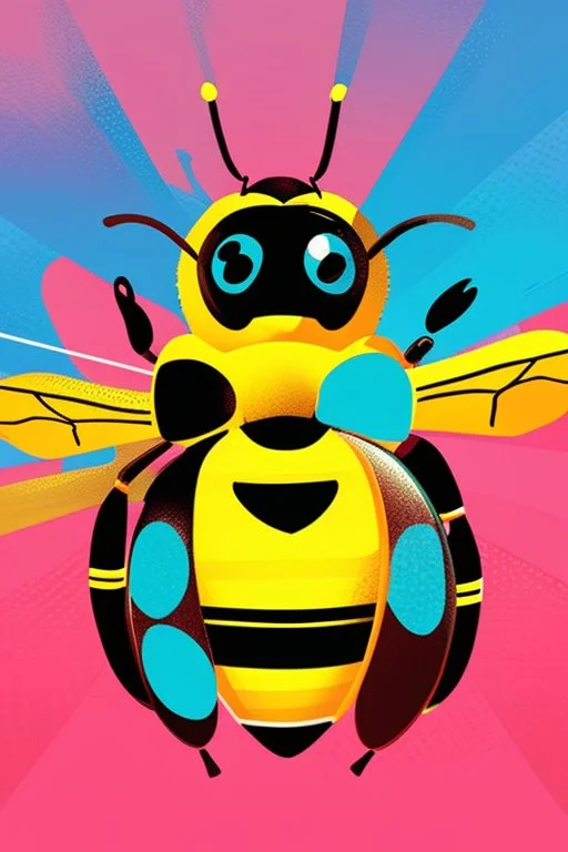 A cute bee as pop art character