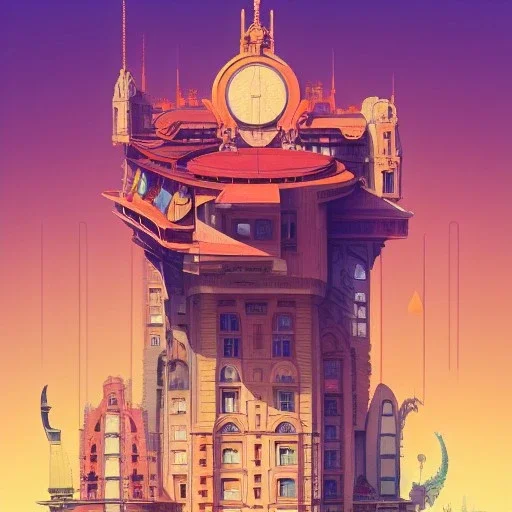 interwarmodernism architecture+artdeco german+detailed facades+Book illustration by Gediminas Pranckevičius, Jean Baptiste Monge, Brian Kesinger, Anton fadeev, strong lines, high contrast vibrant colors, highly detailed, 16k resolution, trending on behance""