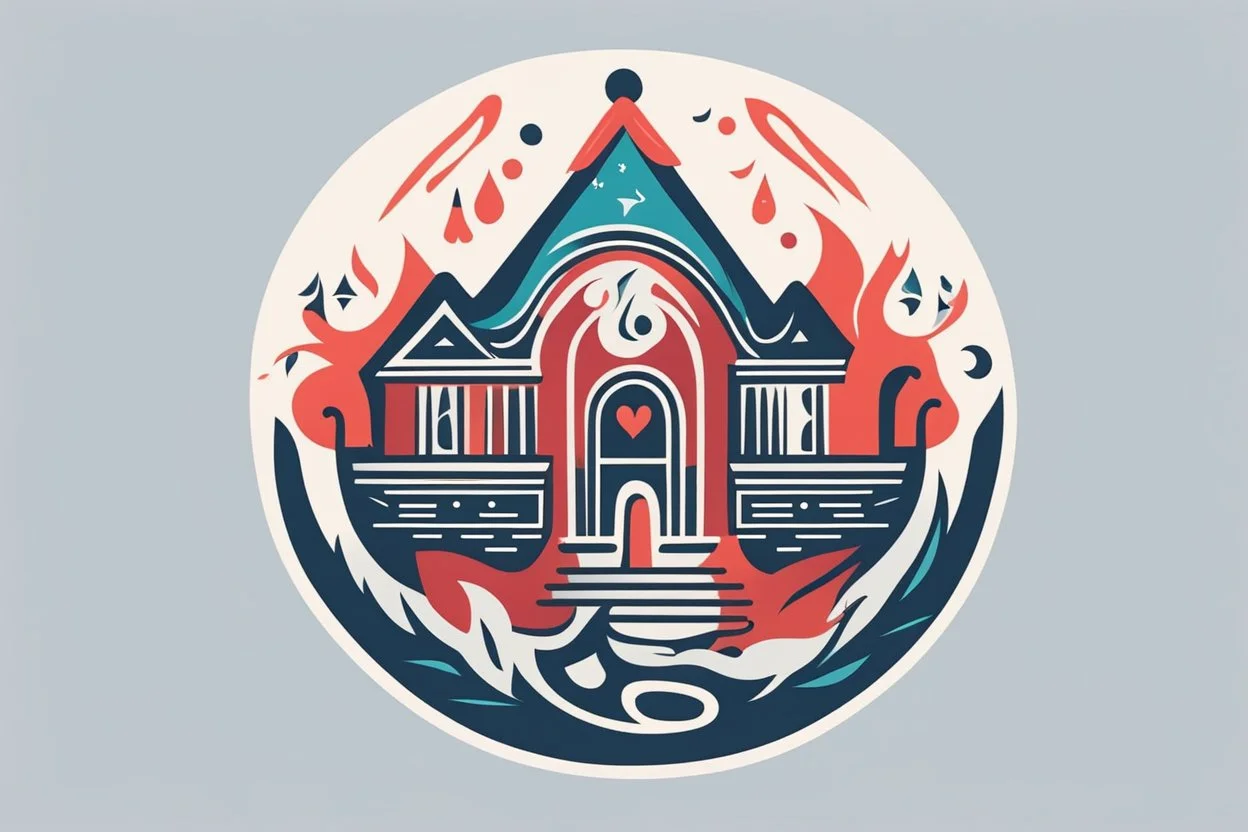 славянский стиль, сказочность, абстрактное, простые значок для школы Медногорья