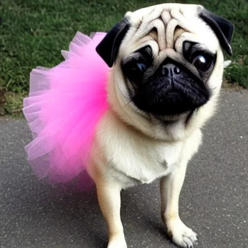 pug wearing a tutu