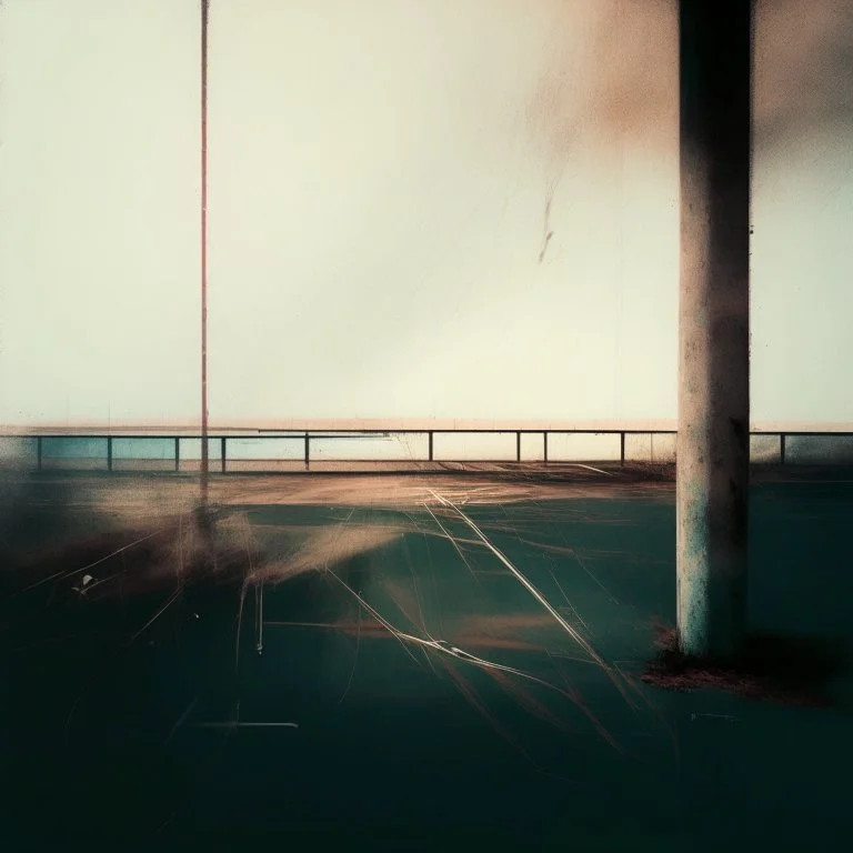 Minimal abstract oil paintings desolate 1960s carpark. Falling concrete . Broken neon pipes and wires. In the style of Justin Mortimer and Francis Bacon.