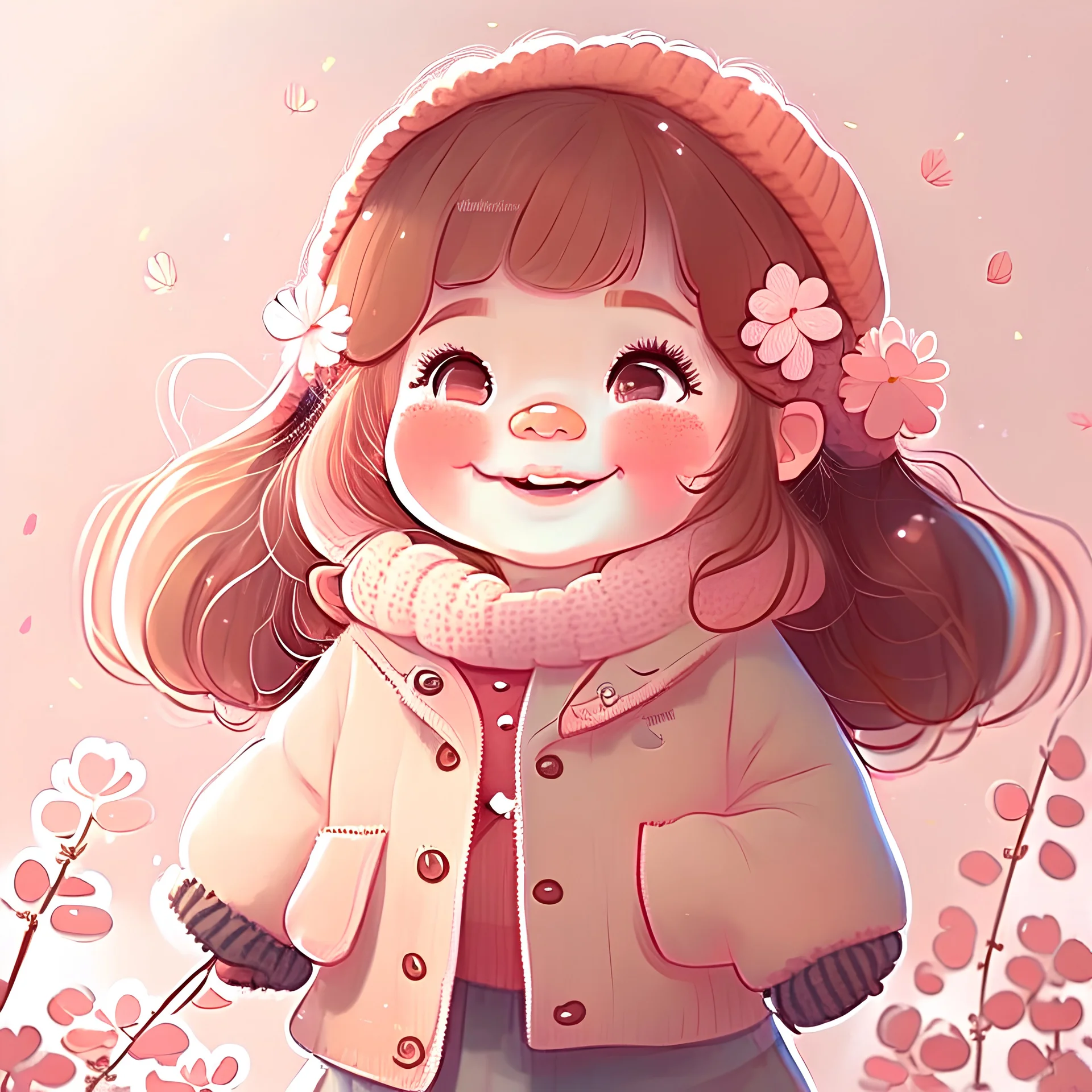 cute chubby girl art