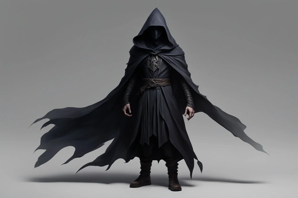 cloaked and dark hooded sorcerer