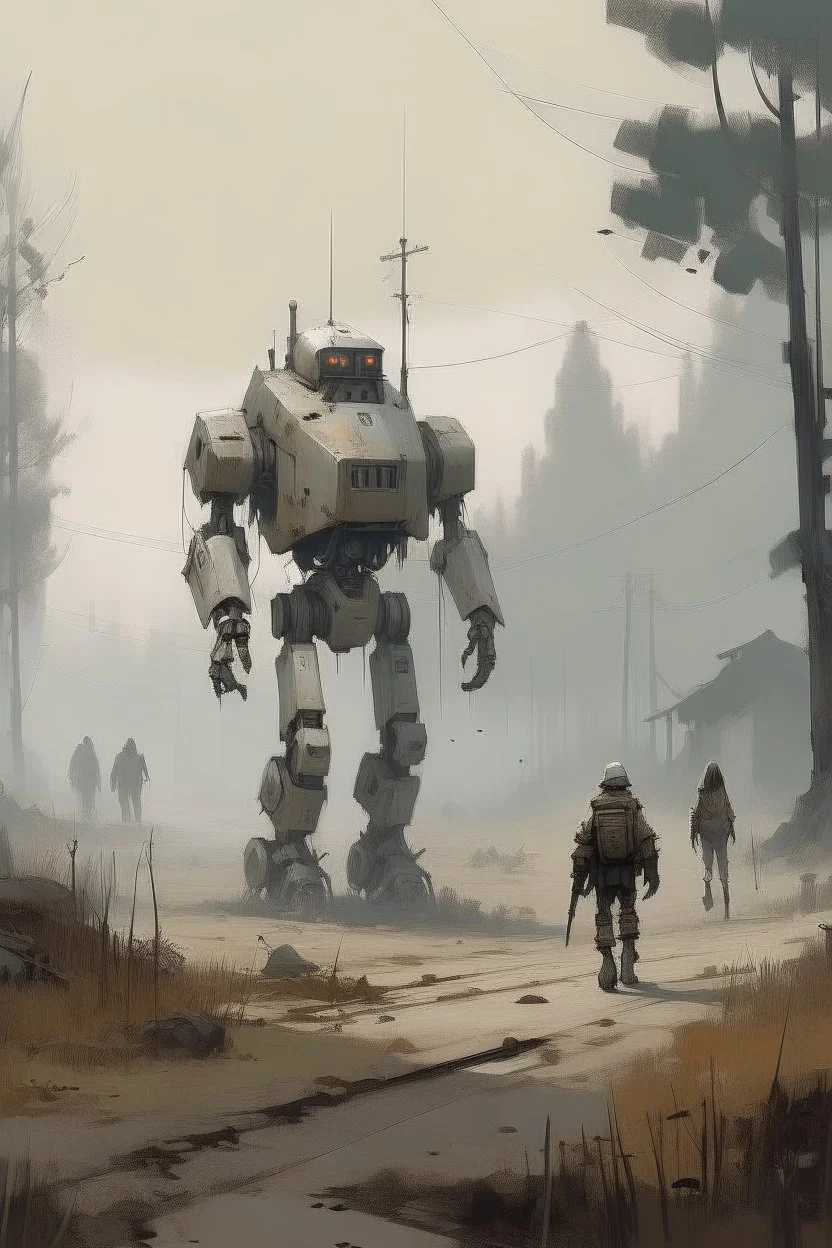 robot Jakub Rozalski style