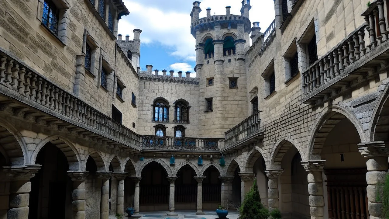 inside the castle courtyard